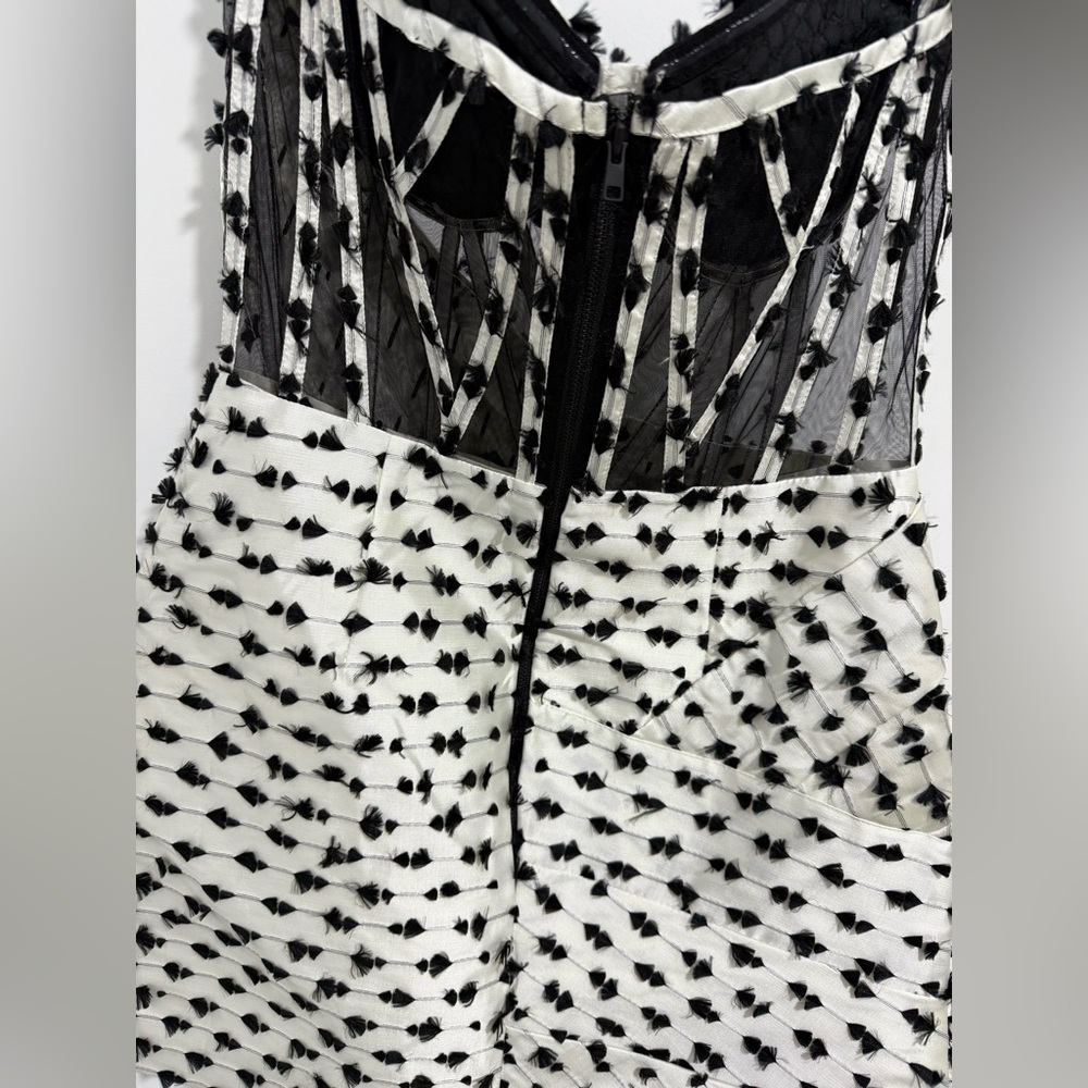 Eliya The Label Georgette Strapless Corset Mini Dress Black White Size M NWT - Picture 8 of 12